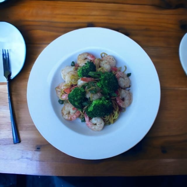 Shrimp Yakisoba with Vegetable.