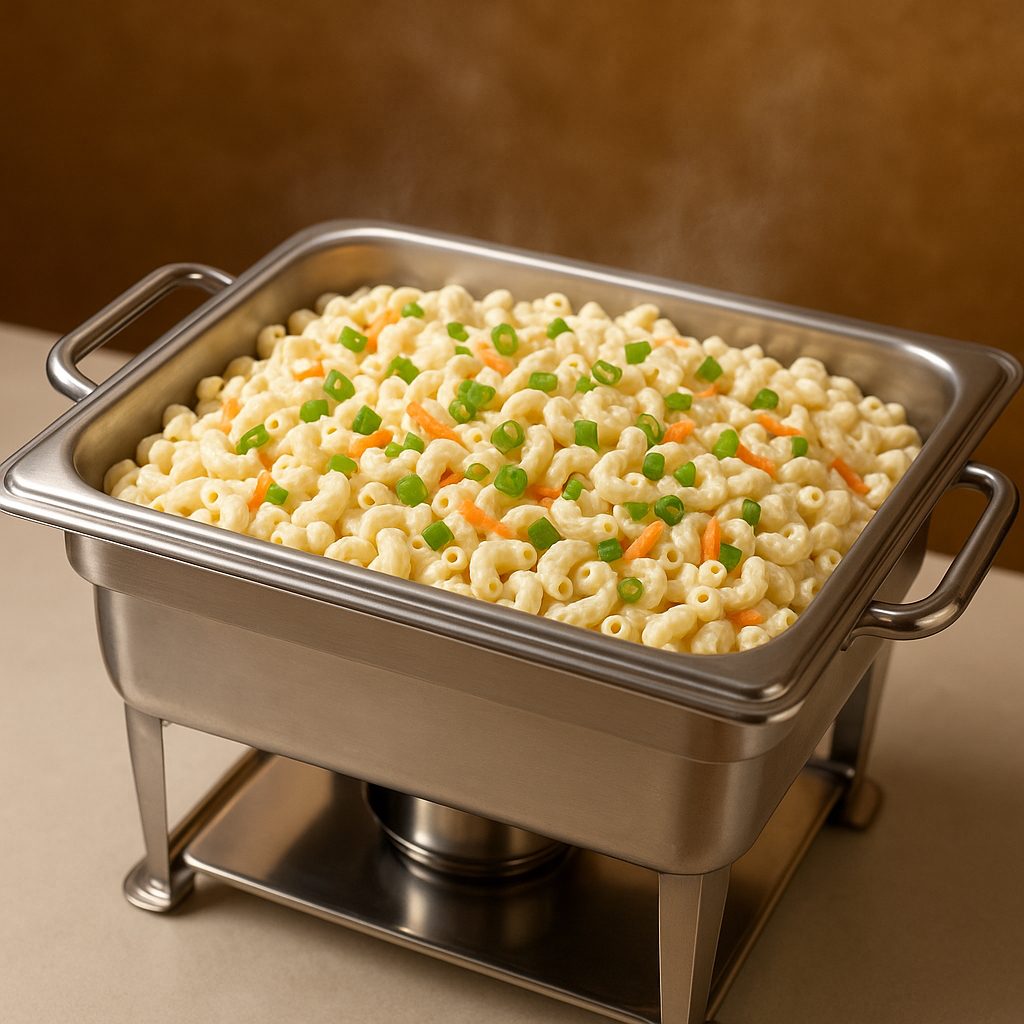 Hawaiian delish Mac Salad  Half Pan serves 15 people.