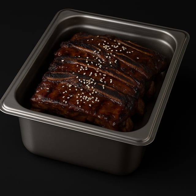 Kalbi ribs half pan.