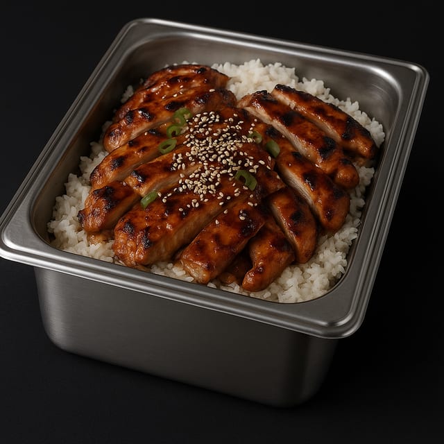 Chicken Teriyaki Half pan serves 12 people.